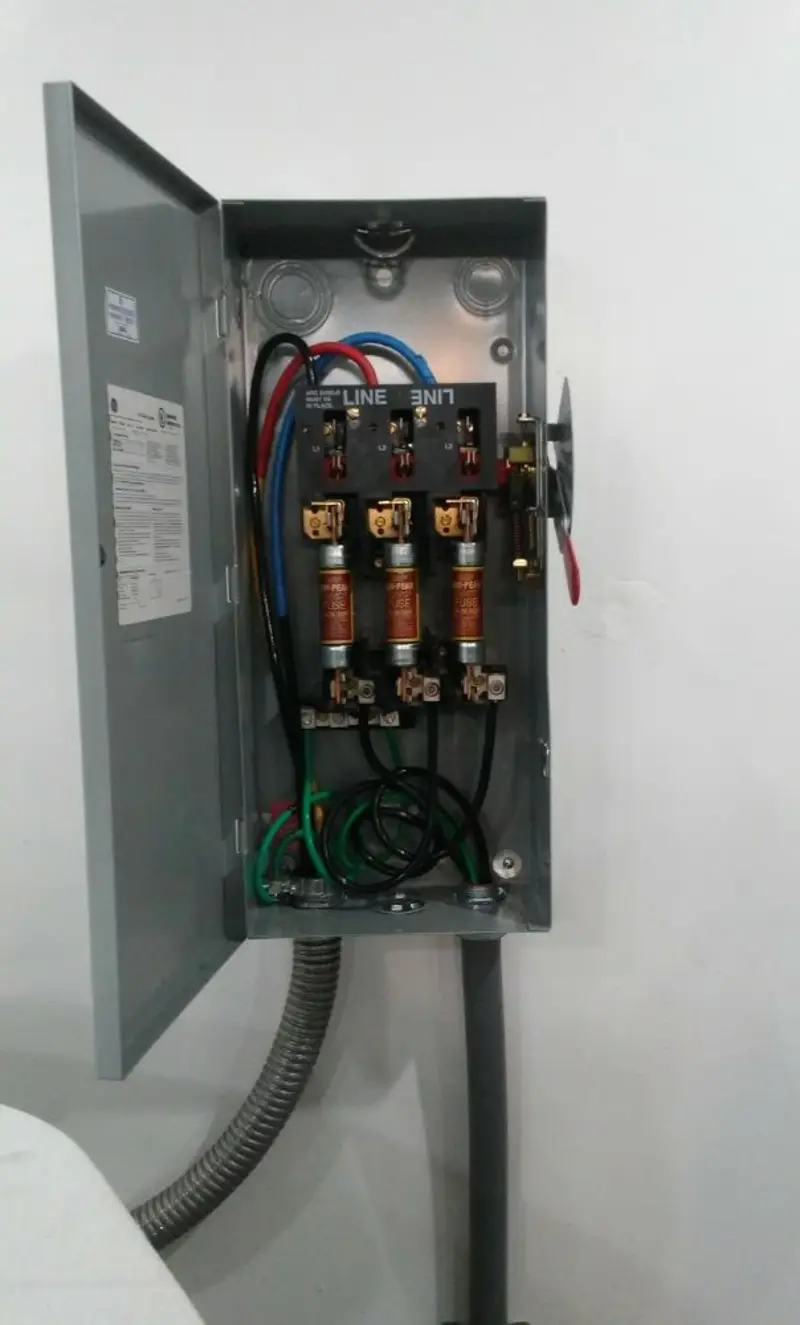 Three-phase disconnect switch installed for Electrical Wiring & Rewiring in Fairmont